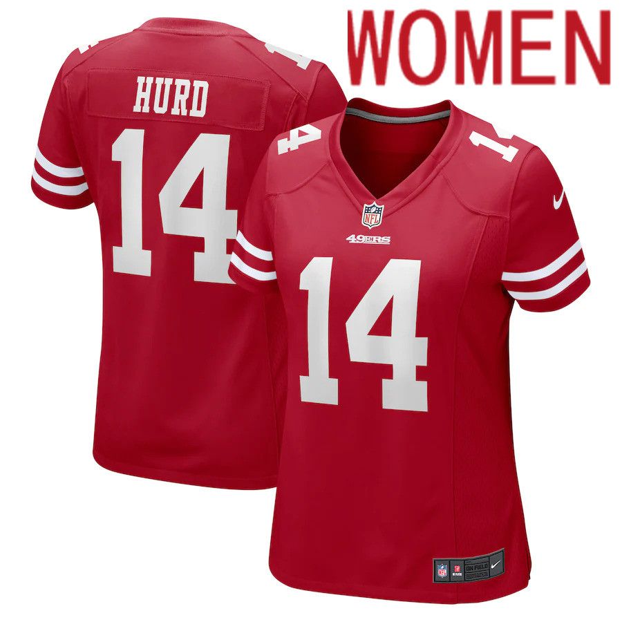Women San Francisco 49ers #14 Jalen Hurd Nike Scarlet Game NFL Jersey